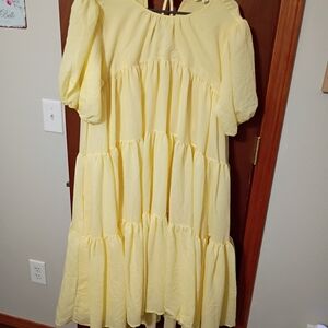 Elegant Yellow Midi Dress